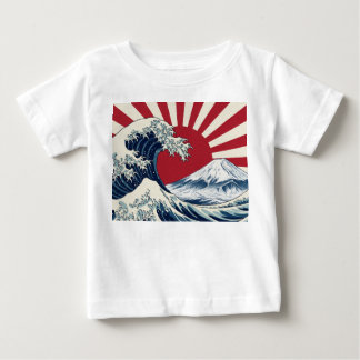 Camiseta De Bebé The Great Wave off Kanagawa & rising sun flag