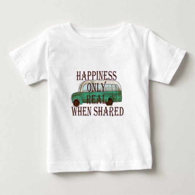 Camiseta De Bebé The Magic Bus: Happiness Only Real When Shared -  (Anverso)