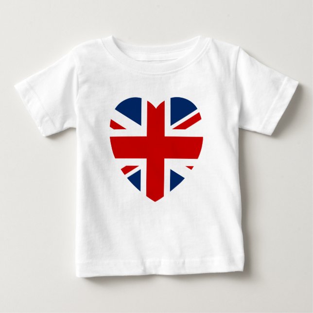 Camiseta De Bebé The Union Jack Flag Heart shape (Anverso)