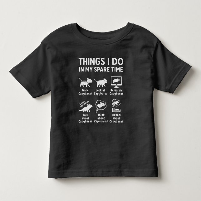 Camiseta De Bebé Things I Do In My Spare Time Capybara Funny (Anverso)