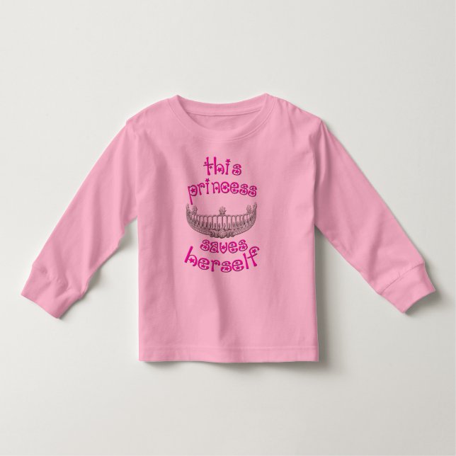 Camiseta De Bebé This Princess Saves Herself (Anverso)