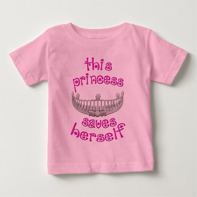 Camiseta De Bebé This Princess Saves Herself (Anverso)