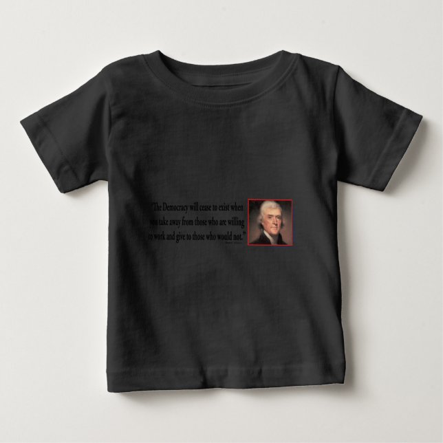 Camiseta De Bebé Thomas Jefferson Sobre La Democracia (Anverso)