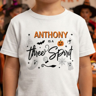 Camiseta De Bebé ¡Three Spirit! Fiesta de cumpleaños 3 de Halloween