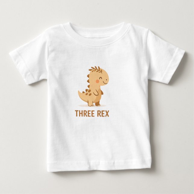 Camiseta De Bebé Three T-Rex Coffee Lovers – Cute Dinosaur Café Ill (Anverso)