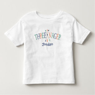 Camiseta De Bebé "Threenager" Personalizada de 3 años