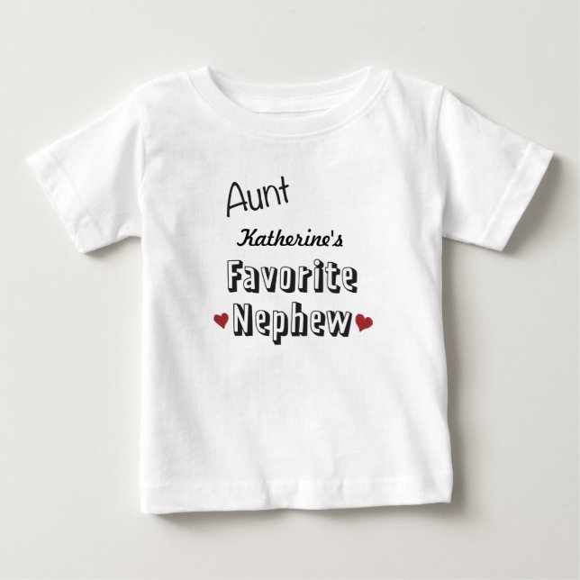 Camiseta De Bebé Tía Favorite Nephew Baby T-Shirt personalizada (Anverso)