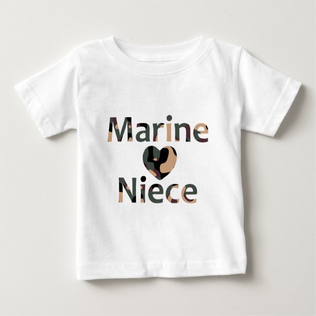 Camiseta De Bebé Tía marina Heart Camo (Anverso)