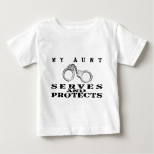 Camiseta De Bebé Tía Serves Protects - puños
