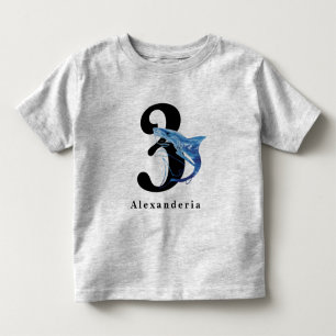 Camiseta De Bebé Tiburón azul cumpleaños 3rd nombre edad niño