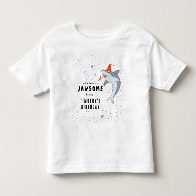 Camiseta De Bebé Tiburón blanco en Fiesta de cumpleaños de niños de (Anverso)