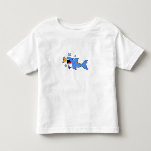 Camiseta De Bebé Tiburón con pizza como cebo