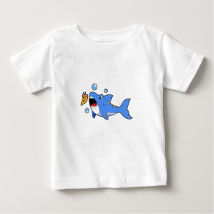 Camiseta De Bebé Tiburón con pizza como cebo