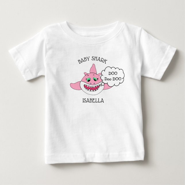 Camiseta De Bebé Tiburón de bebé personalizado Baby's (Anverso)