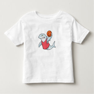Camiseta De Bebé Tiburón en deportes con baloncesto
