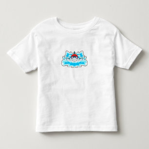 Camiseta De Bebé Tiburón en natación con gafas de natación