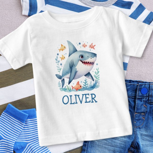 Camiseta De Bebé Tiburón lindo personalizado (Subido por el creador)