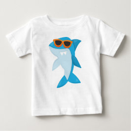 Camiseta De Bebé Tiburón lindo, tiburón Guay, tiburón con gafas de 