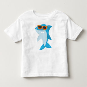 Camiseta De Bebé Tiburón lindo, tiburón Guay, tiburón con gafas de