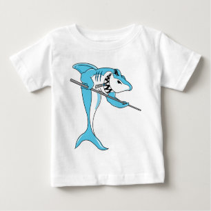 Camiseta De Bebé Tiburón que juega billares