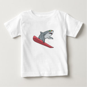 Camiseta De Bebé Tiburón Snowboarder Snowboard