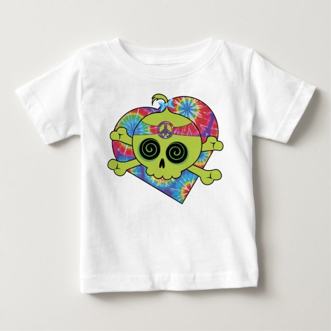 Camiseta De Bebé Tie Dye Skull (Anverso)
