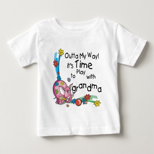 Camiseta De Bebé Tiempo de jugar con la abuela (Anverso)