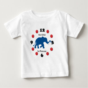 Camiseta De Bebé Tiempo de rescate del elefante Clocki