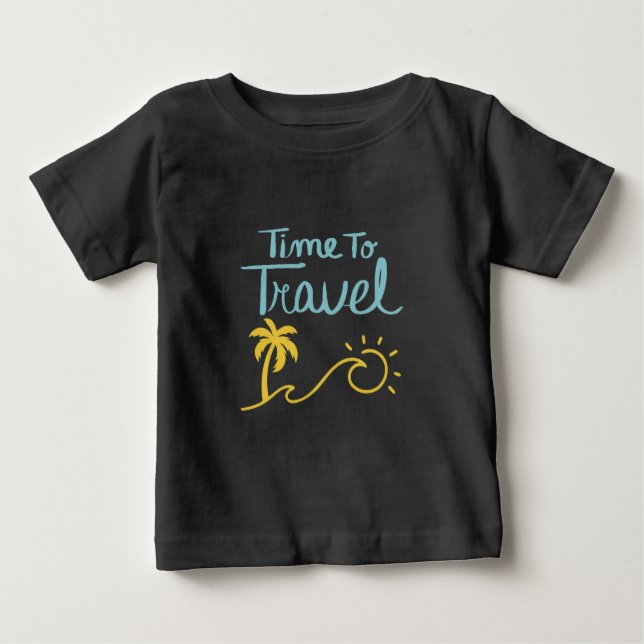 Camiseta De Bebé Tiempo De Viajar A La Playa (Anverso)