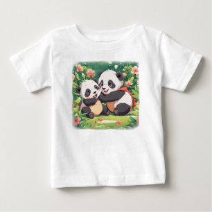 Camiseta De Bebé Tiernos y juguetones pandas - Estilo Anime