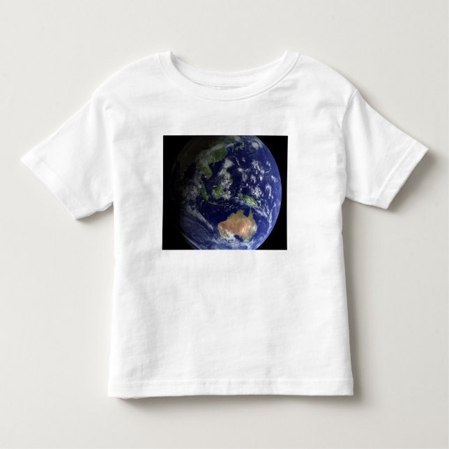 Camiseta De Bebé Tierra completa desde el espacio mostrando Austral (Anverso)