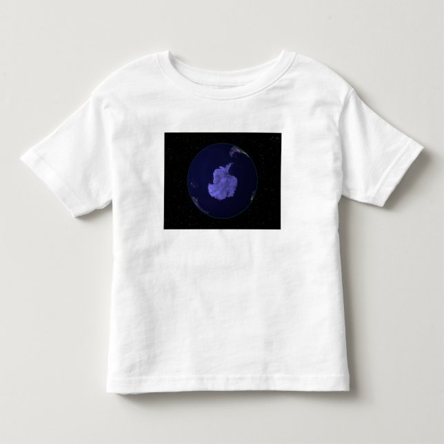 Camiseta De Bebé Tierra completa en la noche mostrando luces de la  (Anverso)