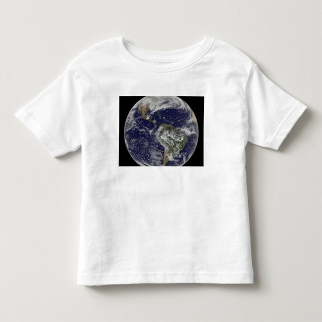 Camiseta De Bebé Tierra completa mostrando América del Norte y Amér (Anverso)