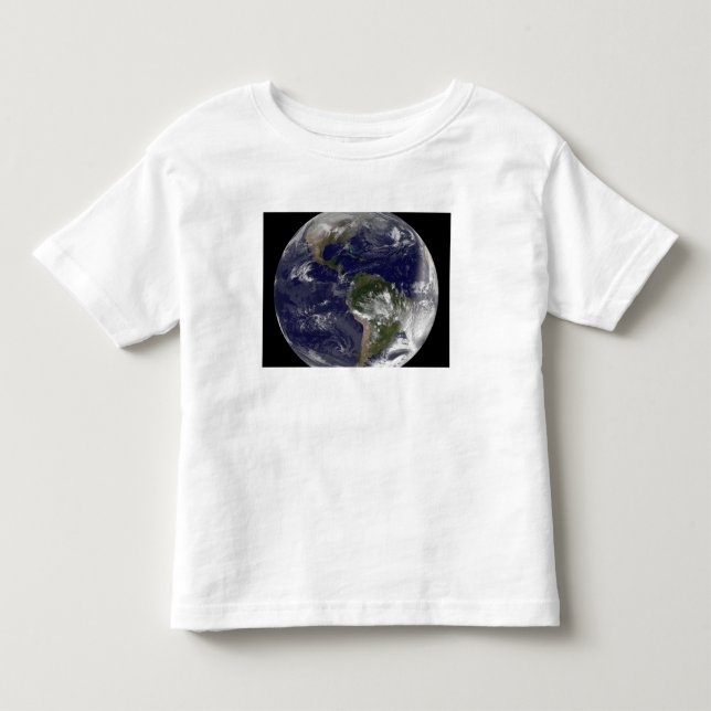 Camiseta De Bebé Tierra completa mostrando América del Norte y Amér (Anverso)