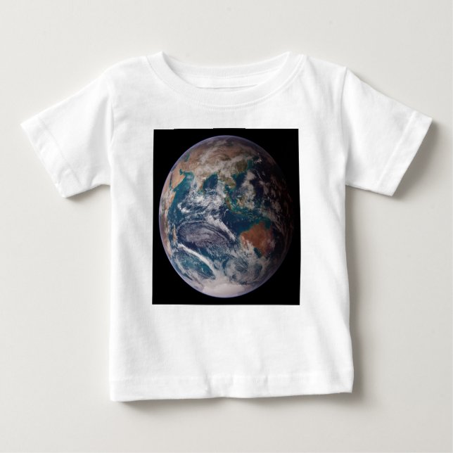 Camiseta De Bebé Tierra de Mármol Azul (Hemisferio Oriental) (Anverso)