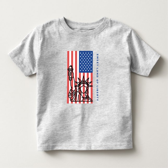 Camiseta De Bebé Tierra dulce de la libertad, bandera estadounidens (Anverso)