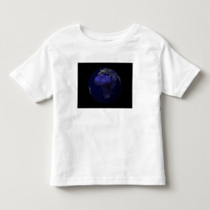 Camiseta De Bebé Tierra llena en la noche que muestra África y