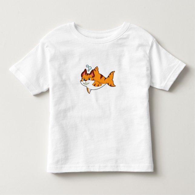Camiseta De Bebé Tiger cat as Shark in Water.PNG (Anverso)