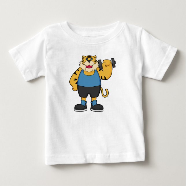 Camiseta De Bebé Tiger Fitness Dumbbell (Anverso)