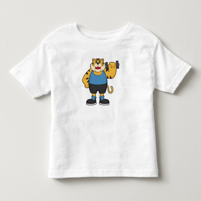 Camiseta De Bebé Tiger Fitness Dumbbell (Anverso)