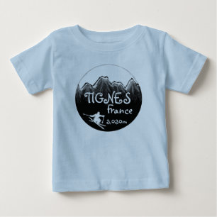 Camiseta De Bebé Tignes France ropa de arte para el esquí de bebé b