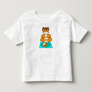 Camiseta De Bebé Tigre al yoga en alfombra de yoga