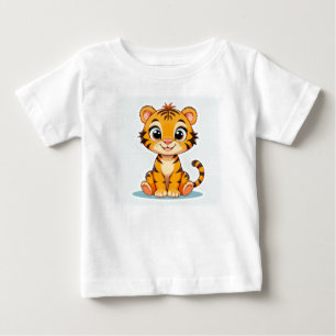 Camiseta De Bebé Tigre bebé de dibujos animados adorable