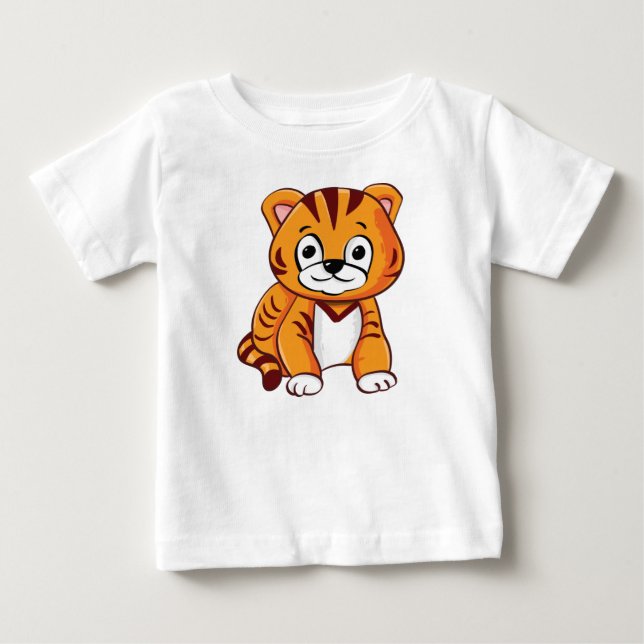 Camiseta De Bebé Tigre Bebé Dibujos Animados (Anverso)