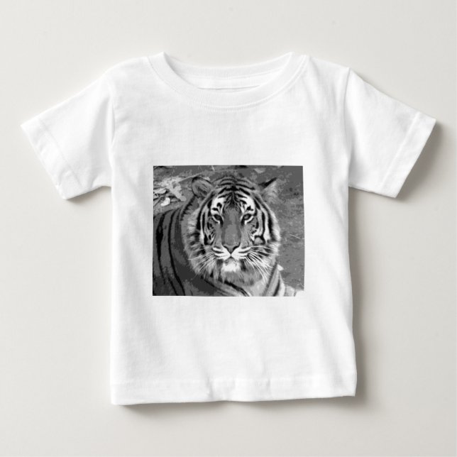 Camiseta De Bebé Tigre BW (Anverso)