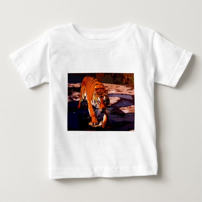 Camiseta De Bebé Tigre caminando (Anverso)
