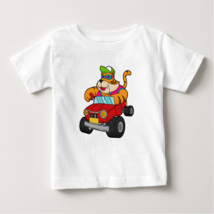 Camiseta De Bebé Tigre con auto