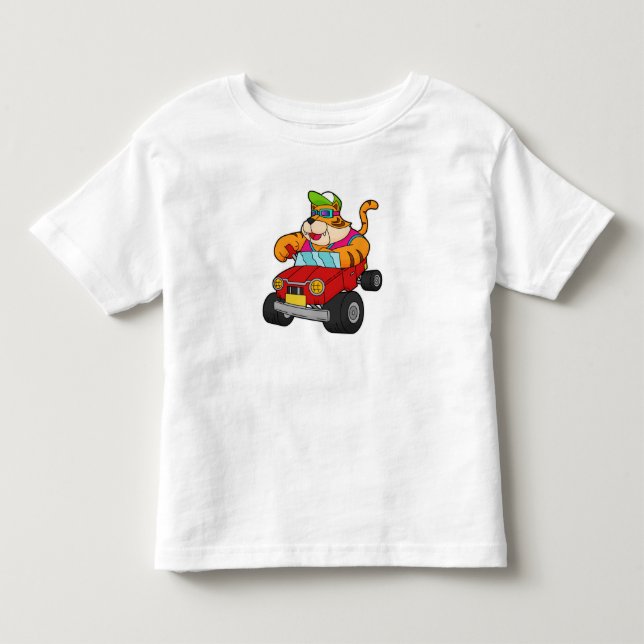 Camiseta De Bebé Tigre con auto (Anverso)