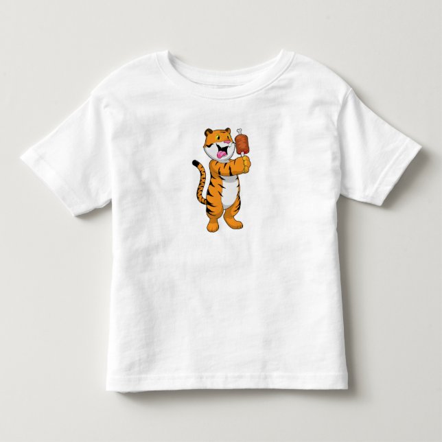 Camiseta De Bebé Tigre con carne (Anverso)