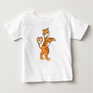 Camiseta De Bebé Tigre con corazón